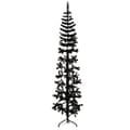 Miniatyrbild 1 av 2: Smal halv plastgran med stativ svart 210 cm