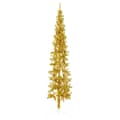 Miniatyrbild 1 av 2: Smal halv plastgran med stativ guld 240 cm