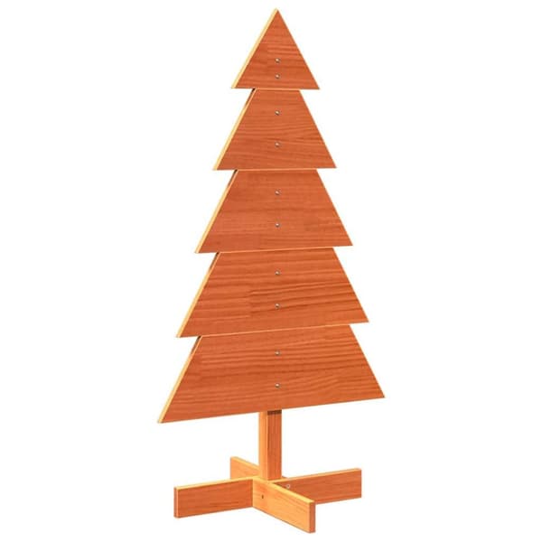 Julgran trä vaxbrun 100 cm massiv furu
