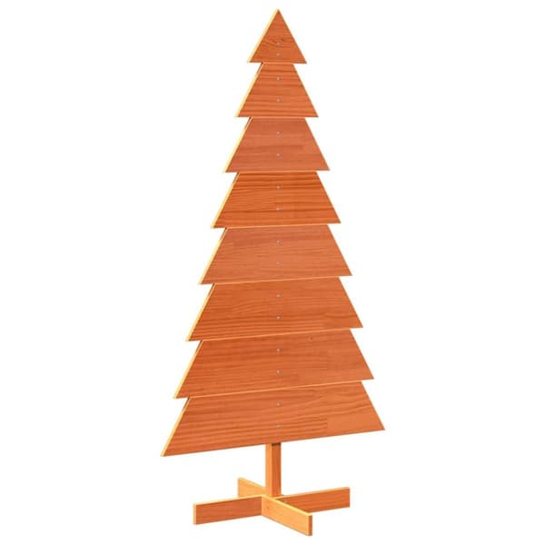 Julgran trä vaxbrun 150 cm massiv furu