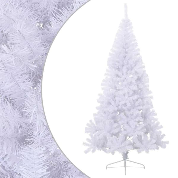 Halv plastgran med fot vit 180 cm PVC