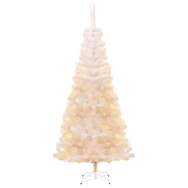Plastgran med regnbågsskimrande grenar vit 240 cm PVC