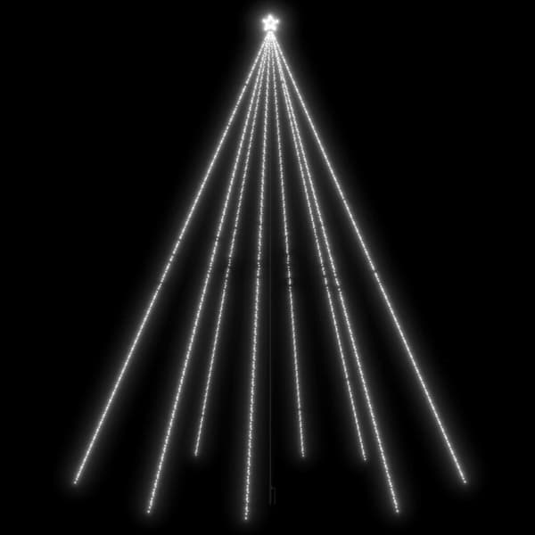 Julgransbelysning inomhus/utomhus 1300 LEDs kallvit 8 m