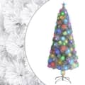 Miniatyrbild 1 av 2: Belyst plastgran vit 210 cm fiberoptik