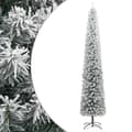 Miniatyrbild 1 av 2: Smal julgran med stativ och snö 270 cm PVC