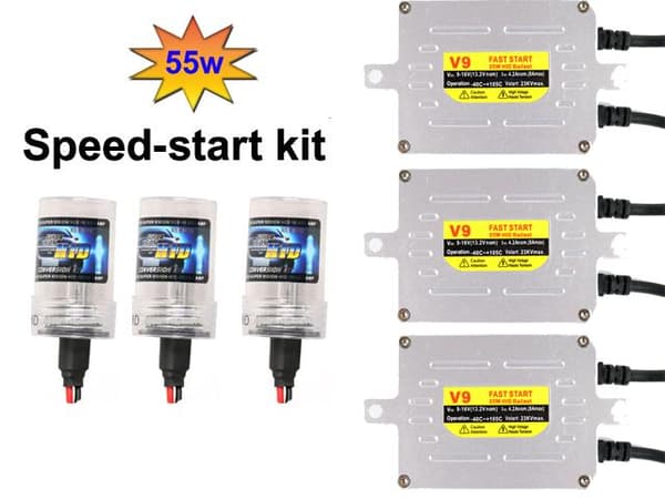 Xenon 3-pack 55W H7 5000k kit Speed start Fast Bright xenonkit