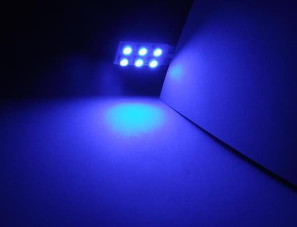 T10 w5w side Led med 6st 1210SMD chip Blå  4-pack