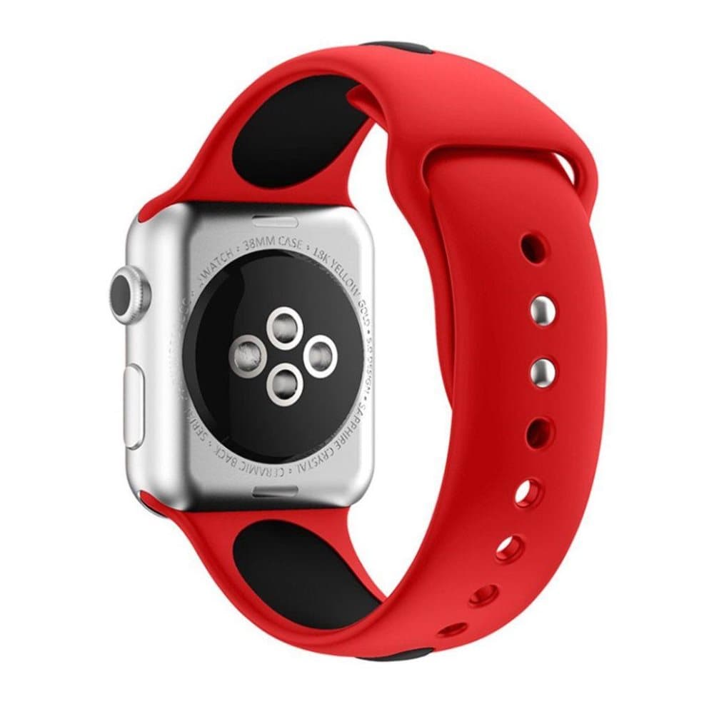 Apple Watch 38mm Silikone rem - Rød/sort
