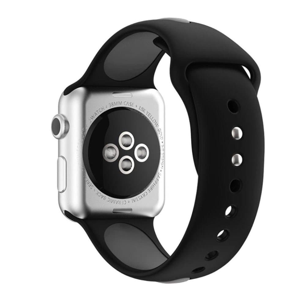 Apple Watch 38mm Silikone rem - Sort/grå