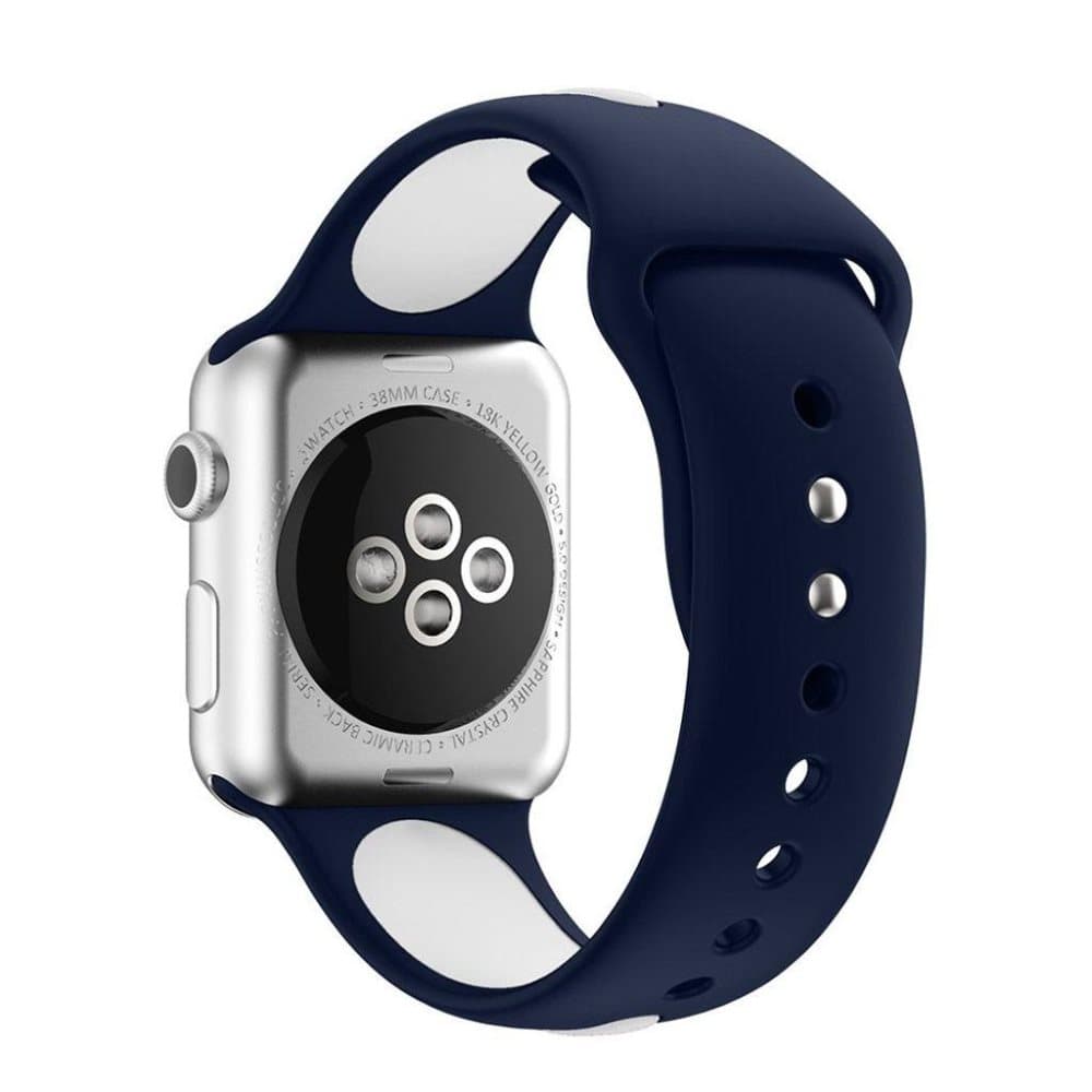Apple Watch 38mm Silikone rem - Blå/hvid