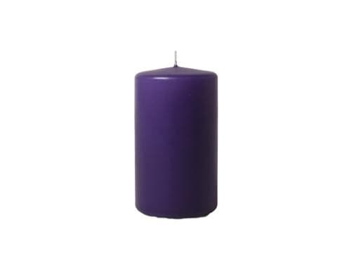 Blockljus Ø60x120 mm Brinntid 40 timmar Mörklila,12 st/krt