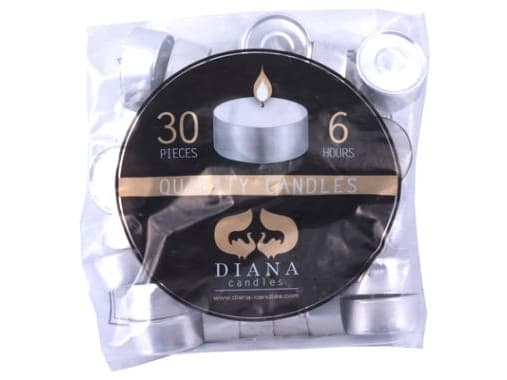 Ljus Brinntid 6 timmar Vit paraffin 30 st,18 ps x 30 st/krt