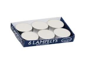 Fyrfadslys stor 60 mm Brændetid 8 timer Hvid,15 pk x 6 stk/krt