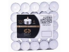 Ljusets brinntid 6 timmar Paraffin Vit 100 st,100 st/ps - (100 st)