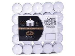 Ljusets brinntid 6 timmar Paraffin Vit 100 st,100 st/ps - (100 st)