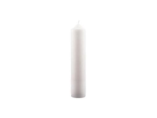 Bloklys Ø50x250 mm Brændetid 39 timer Ren Stearin Hvid,12 stk/krt