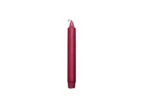 Kronelys Ø23x200 mm Brændetid 8 timer Overdryppede Stearin Bordeaux,30 stk/pk