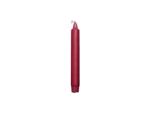 Kronelys Ø23x200 mm Brændetid 8 timer Overdryppede Stearin Bordeaux,30 stk/pk