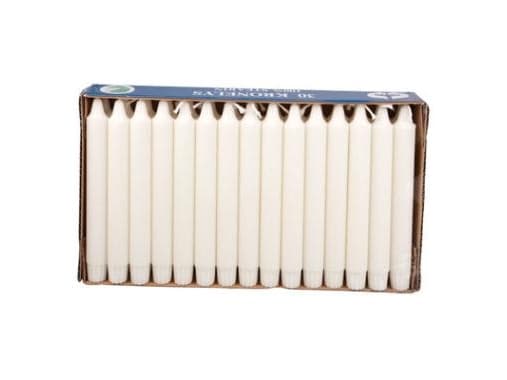 Kronelys Ø22x200 mm Brændetid 7 timer Hvid - (30 stk.)