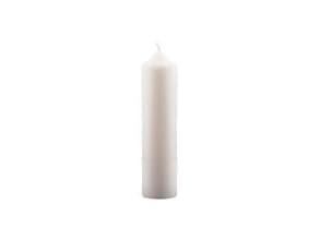Bloklys Ø50x210 mm Brændetid 31 timer Ren Stearin Hvid,12 stk/krt