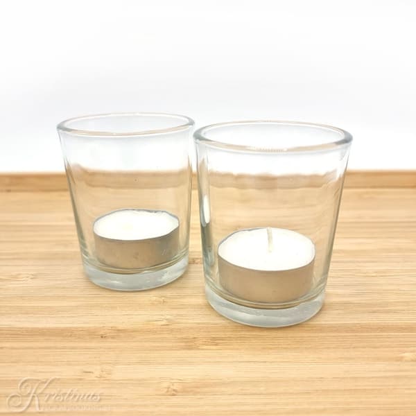 Ljusglas Klarglas - 12 st - Höjd: 6,5 cm