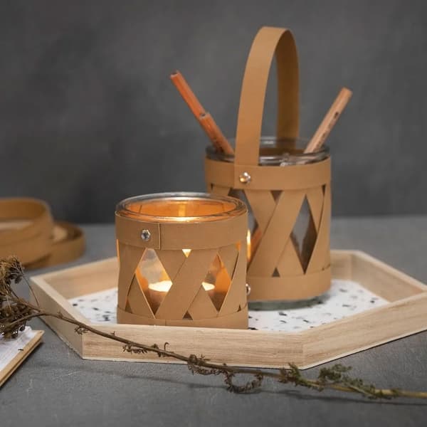 Ljusglas - H: 7,8 cm - dia. 7,8 cm - 6 st