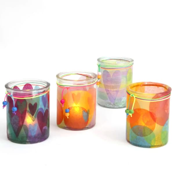 Ljusglas - H: 7,8 cm - dia. 7,8 cm - 6 st