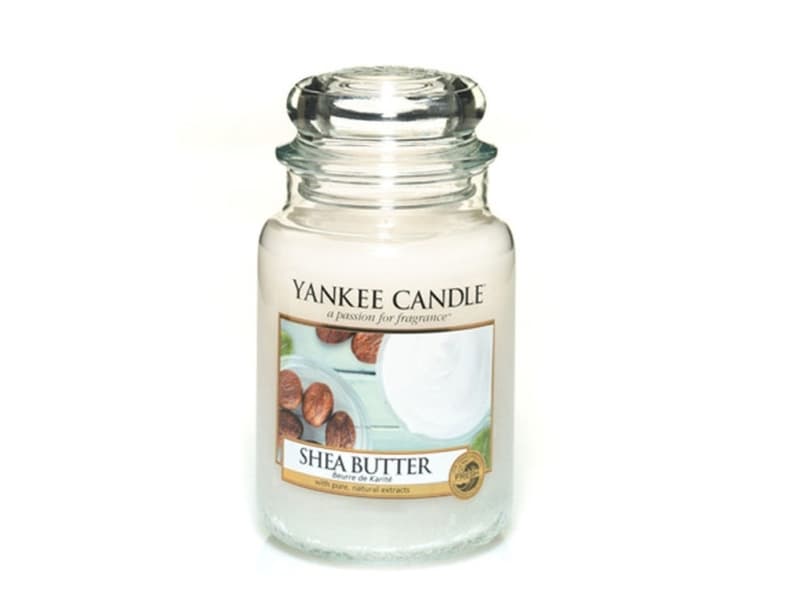 Yankee Candle Shea Butter, Rund, Hvid, Vanilie, Hvid moskus, Træ, 150 t, 1 stk