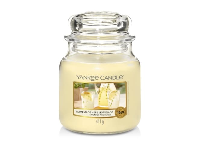 Yankee Candle Homemade Herb Lemonade, Andre, Gjennomsiktig, Hvit, Ingefær, Sitron, 75 timer, 1 stykker