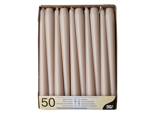 Papstar 88340, Rund, Krem, 7 timer, 50 stykker