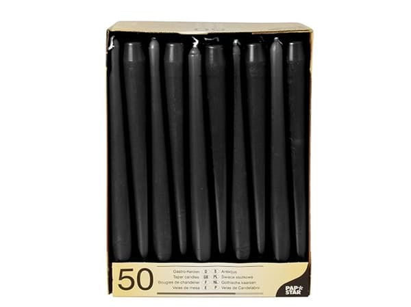 Papstar 10392, Rund, Sort, 7 timer, 50 stykker