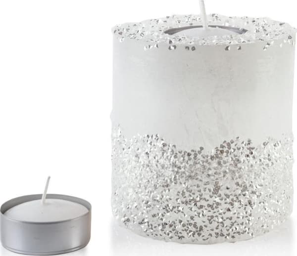 Affek Design ŚWIECA LAMPION WALEC 120X120 DIAMENT BIA