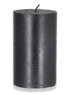 Affek Design Candle RUSTIC METALIC Large paraffin cylinder 7x15cm black