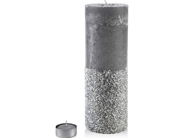 Affek Design ŚWIECA LAMPION WALEC 120X360 DIAMENT SZARY