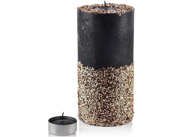 Affek Design LYSLAMPE SYLINDER 120X240 DIAMANT SVART GULL KRYSTALER