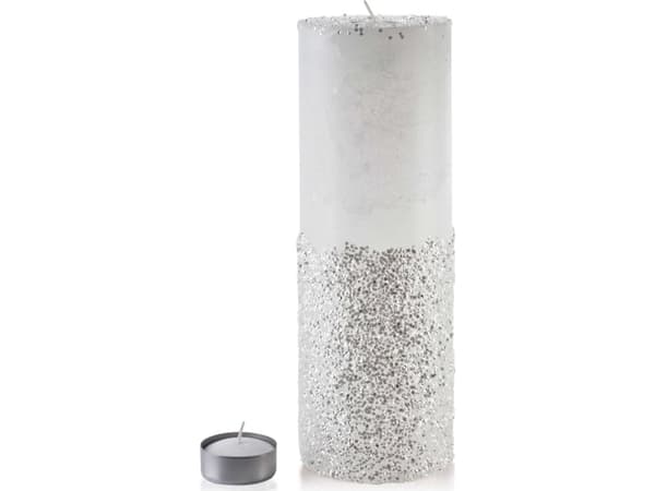 Affek Design ŚWIECA LAMPION WALEC 120X360 DIAMENT BIAŁY