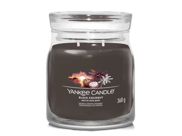 Yankee Candle Black Coconut, Cylinder, Sort, Kokosnøtt, Treverk, 50 timer, 1 stykker