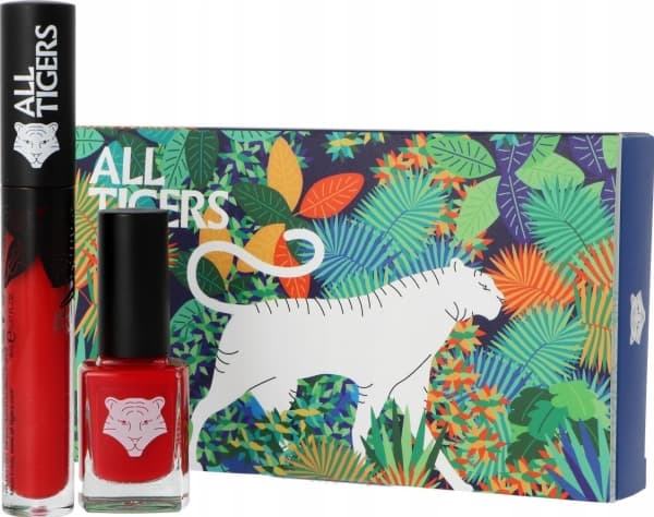 Set All Tigers Natural &amp; Vegan Wild Stars Lips &amp; Nail Lipstick 888 Call Me Queen 8ml + Nail Polish 298 Hit It Big 11ml