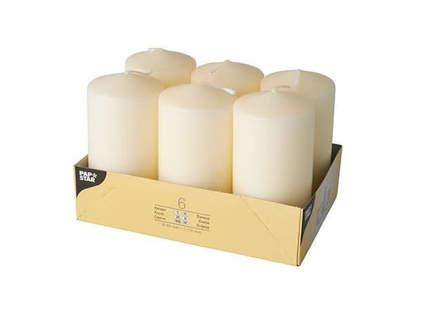 Papstar 17991, Rund, Krem, 24 timer, 6 stykker