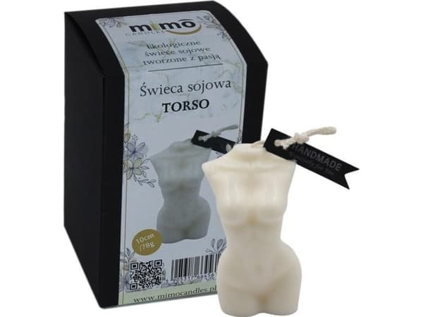 Torso naturlig frittstående soyalys