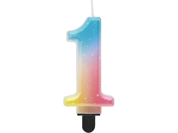 GoDan stearinlys nummer 1 ombre pastell 8 cm SF-OPA1 74786