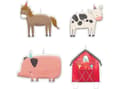 Miniatyrbild 2 av 2: Barnyard Födelsedag figur ljus 4 st.