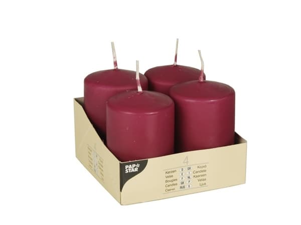 Papstar 10495, Cylinder, Bordeaux, 16 timer, 4 stykker