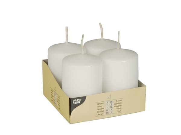Papstar 10483, Cylinder, Hvit, 16 timer, 4 stykker