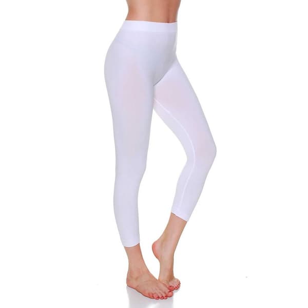 Capri Leggings Sømløse 2-Pack Hvit L