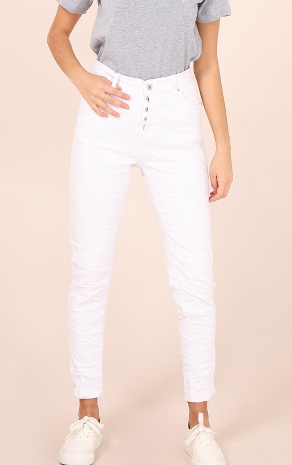 Chic - Byxa 3078 5 knappar Vit M