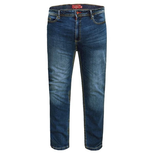 Duke Mens D555 Ambrose Stretch Tapered Slim Jeans Vintage Blue 32R