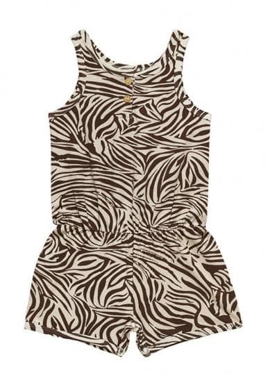 jumpsuit kort Zebra tjejer bomull brun storlek 80