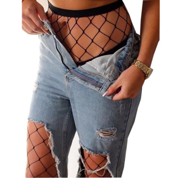 Fishnet Tights / Stretch Strømpebukser Stretch Sort 2-Pack