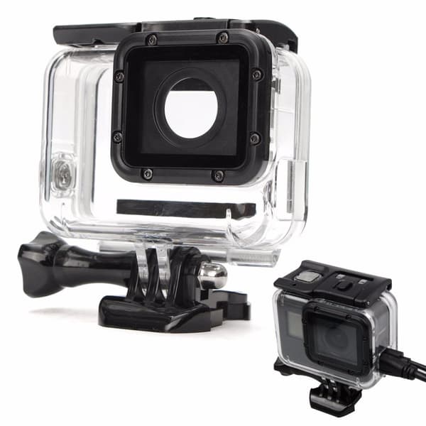 Suojakotelon kotelon kuoren puoli avattu Gopro Hero 5 mustalle kameralle